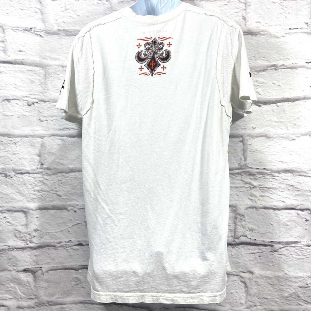 Affliction T-Shirt Men's Large White Live Fast Graphic Short Sleeves Y2K - Picture 4 of 11